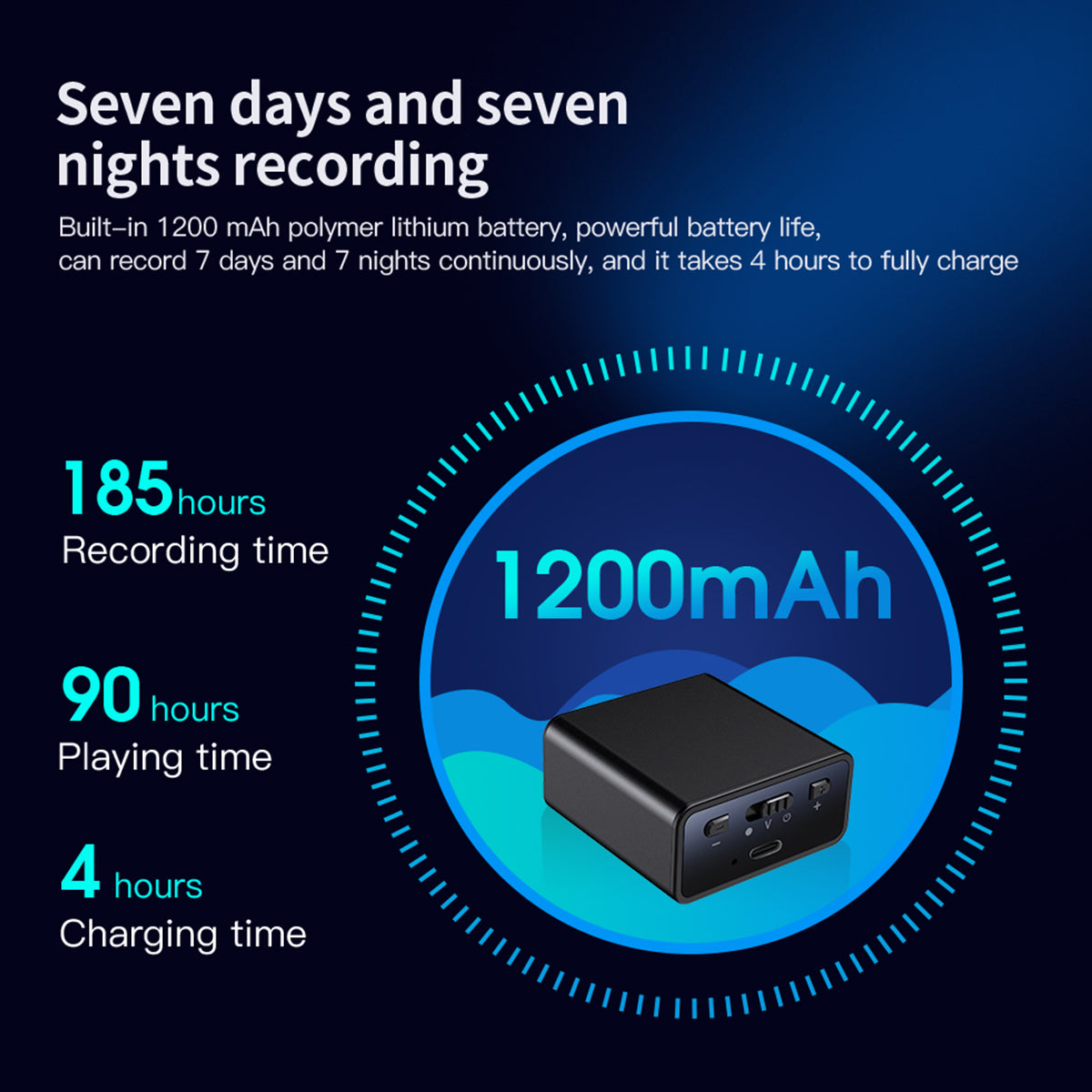 Mini Magnetic Cube Voice Recorder – 7-Day Battery & Voice-Activated Recording