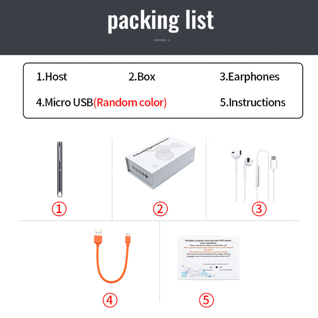 Laser Pointer Voice Recorder Pen – Digital Noise-Reduction Audio Recorder