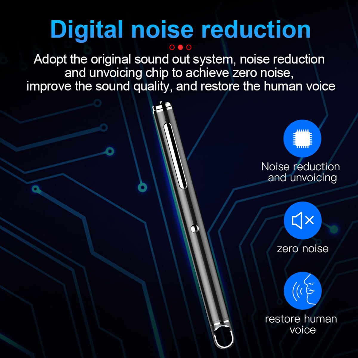 Laser Pointer Voice Recorder Pen – Digital Noise-Reduction Audio Recorder