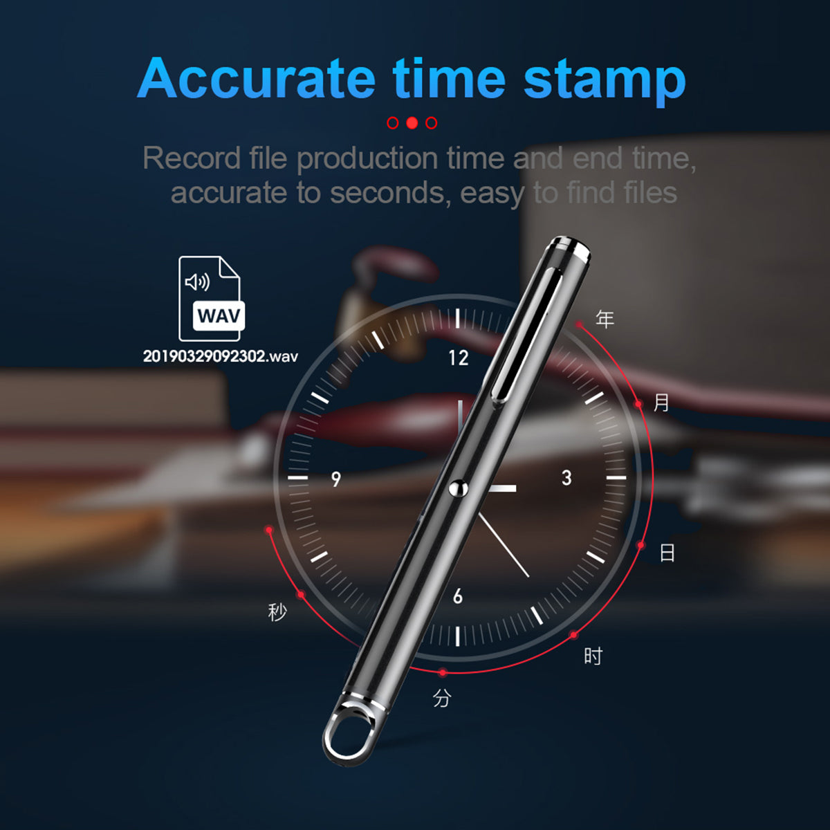 Laser Pointer Voice Recorder Pen – Digital Noise-Reduction Audio Recorder