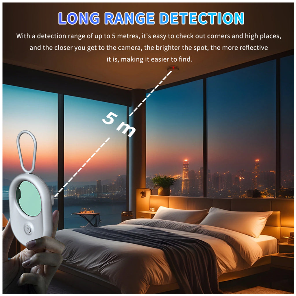 Mini Keychain Hidden Camera Detector – 720-Hour Standby Anti-Spy Lens Finder