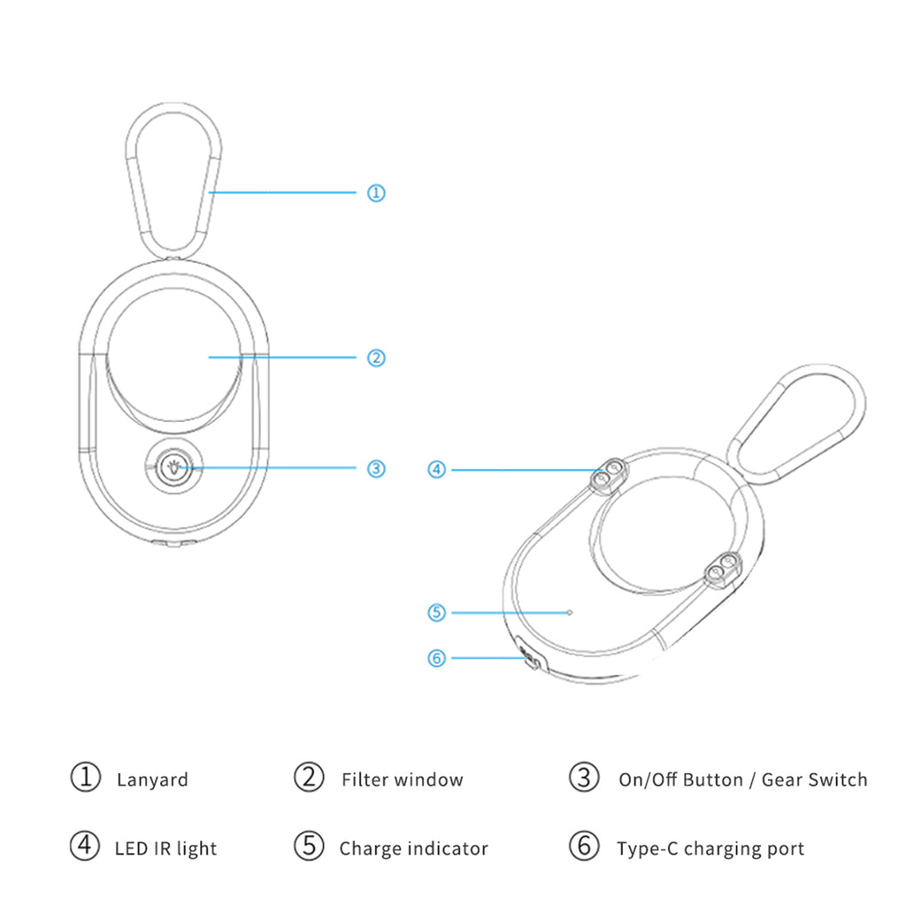 Mini Keychain Hidden Camera Detector – 720-Hour Standby Anti-Spy Lens Finder