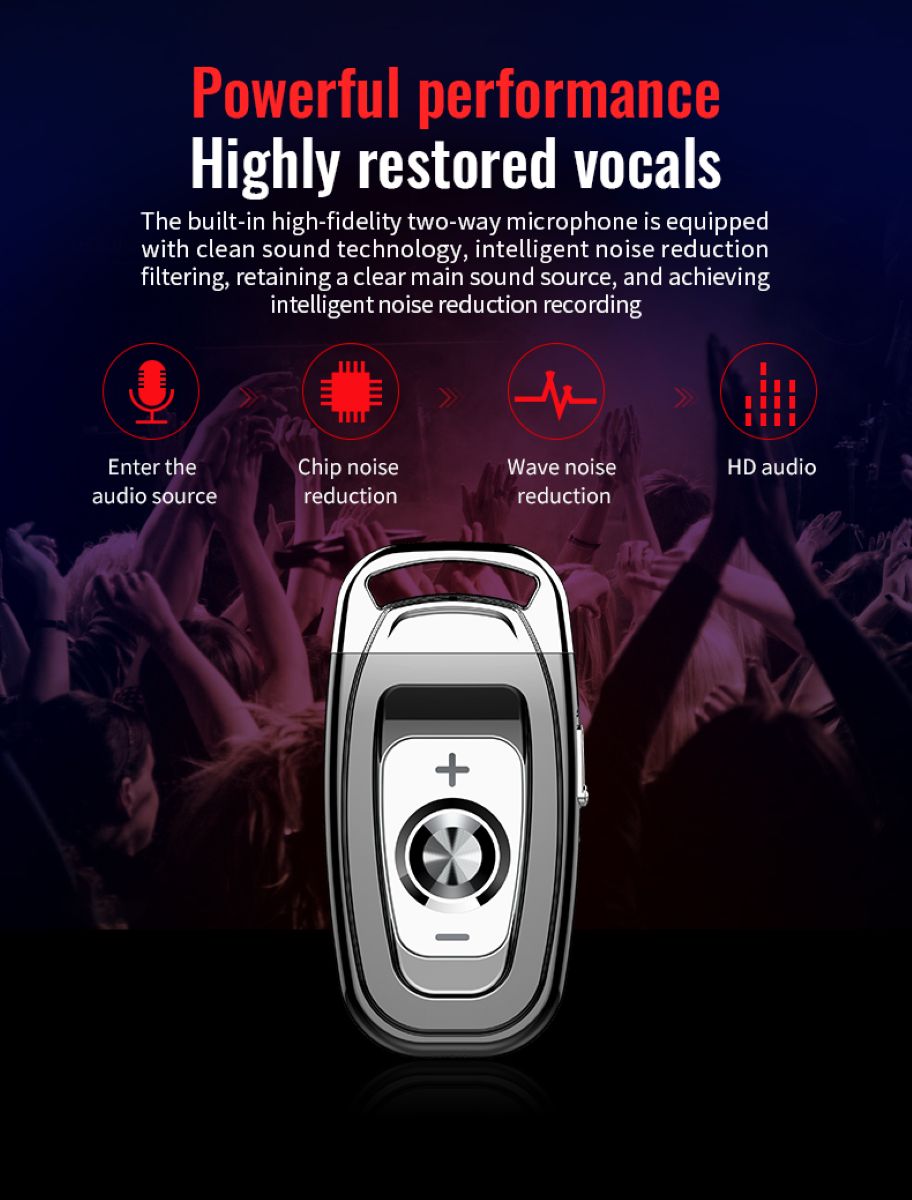 Mini Keychain Voice Recorder – 48 Hour HD Audio & Voice-Activated recording