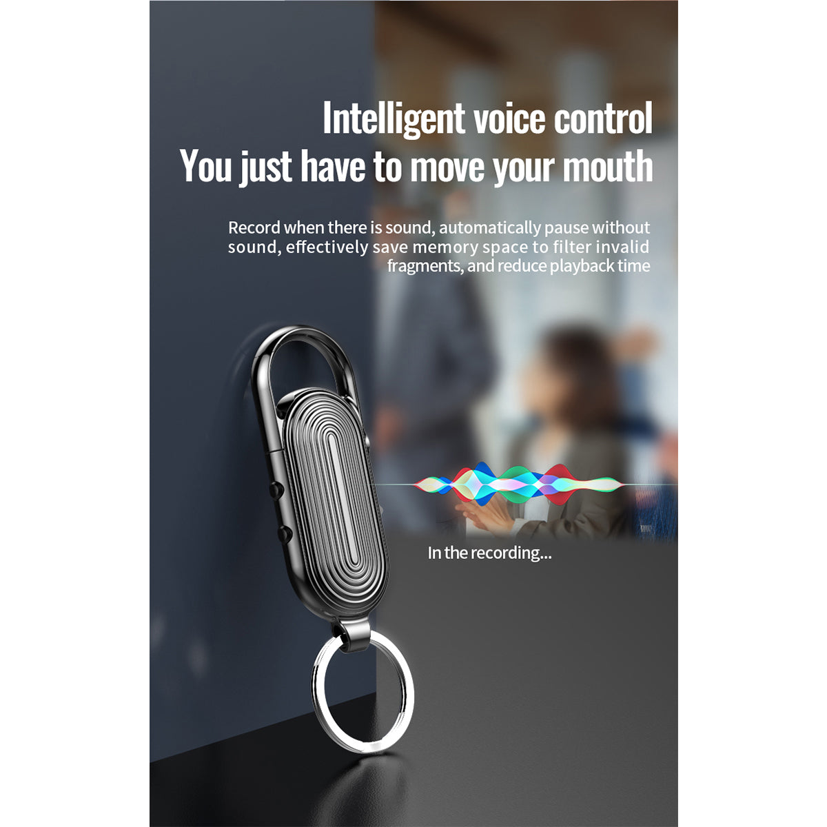 Mini Keychain Voice Recorder – 4cm HD Audio Recorder with Noise Reduction
