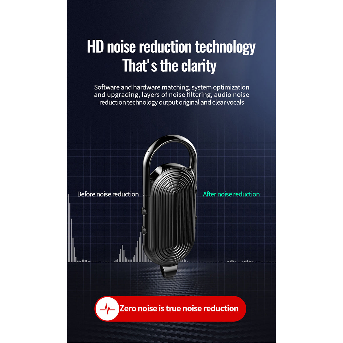 Mini Keychain Voice Recorder – 4cm HD Audio Recorder with Noise Reduction