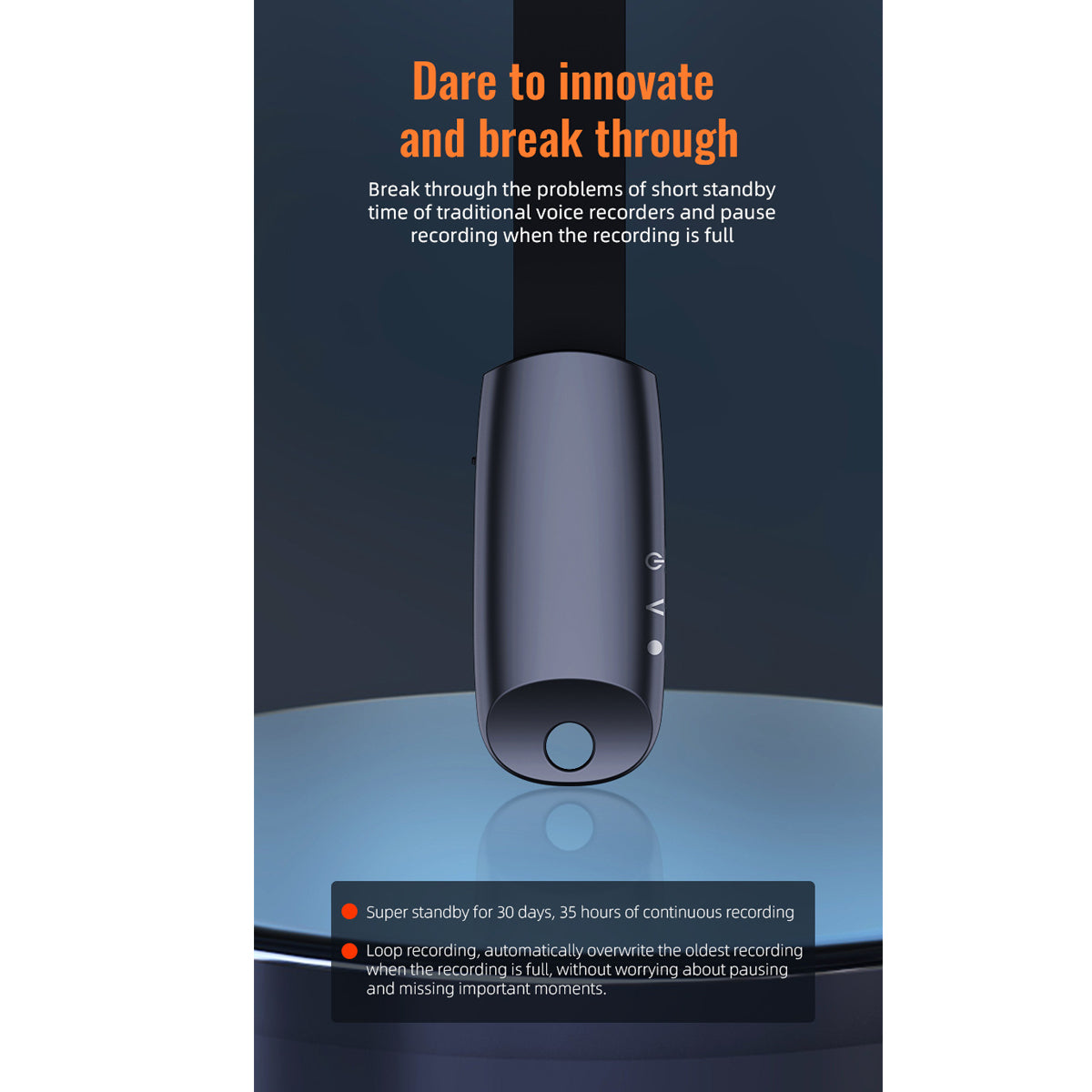 Mini Lanyard Voice Recorder – 35 Hours Multifunctional Pendant Recorder
