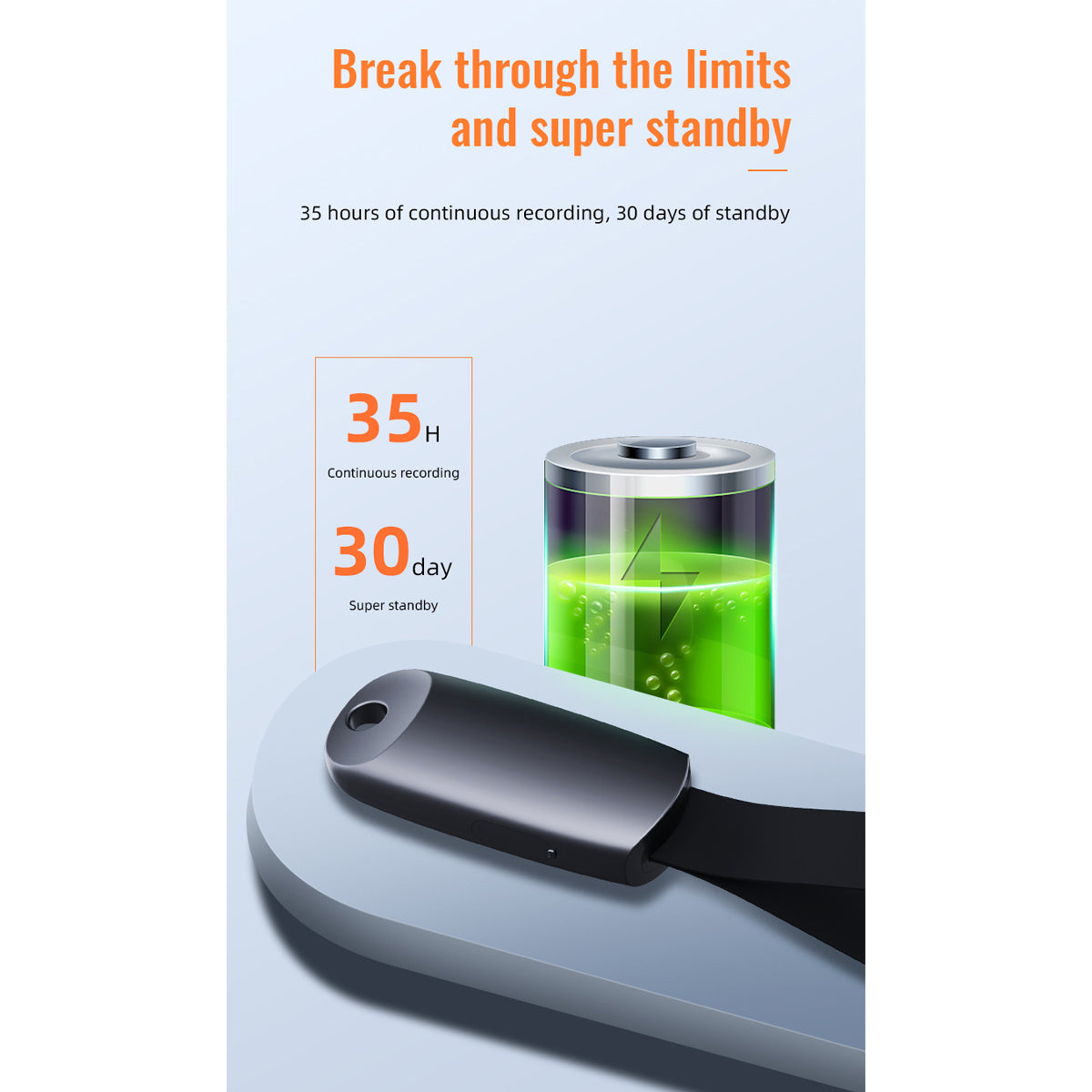 Mini Lanyard Voice Recorder – 35 Hours Multifunctional Pendant Recorder