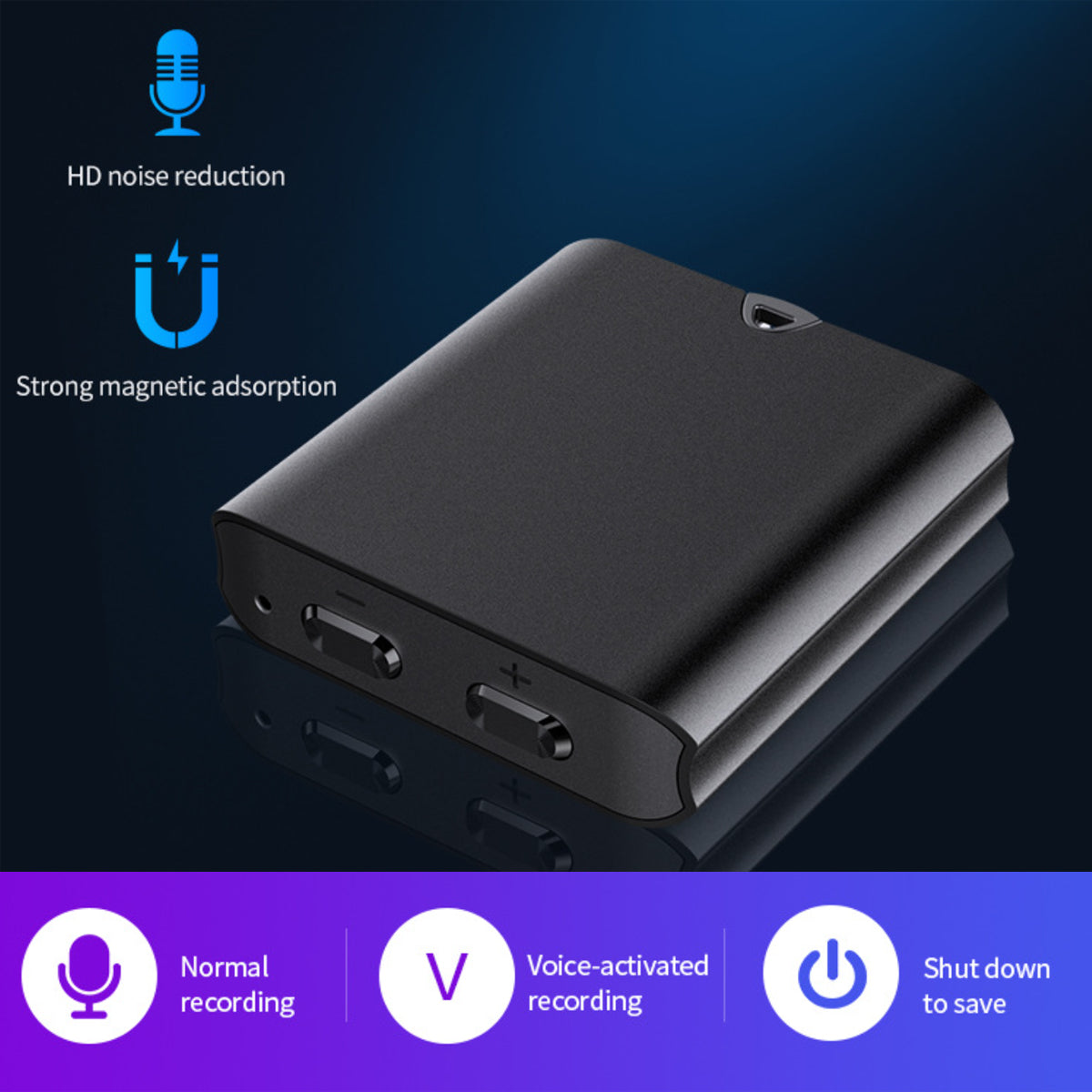 Mini Magnetic Cube Voice Recorder – 33-Hour Battery, Strong Magnetic Adsorption