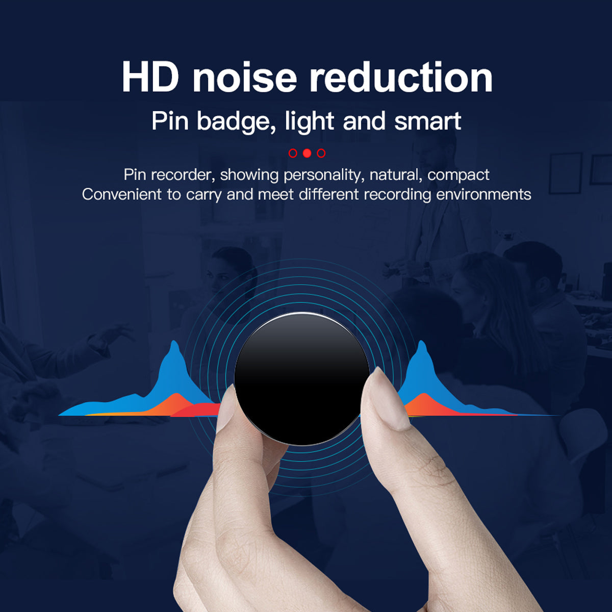 Mini Pin Badge Voice Recorder – HD Voice with Time Stamp & Activated Recording