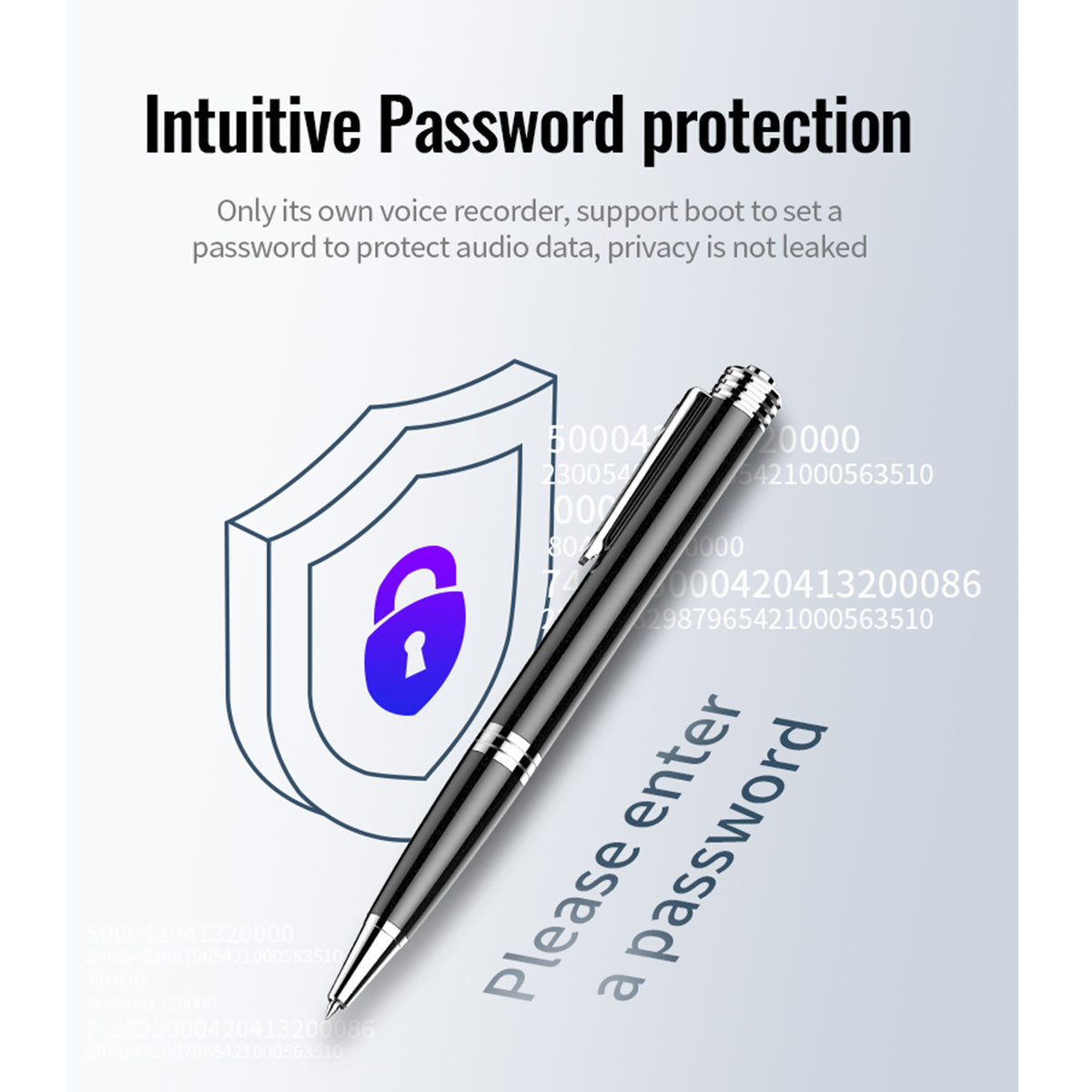 Pen-Shape Professional Voice Recorder – 48 Hours, Voice-Activated Recording