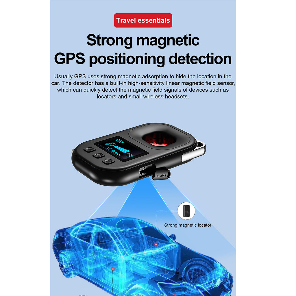 Privacy Guard Hidden Camera & GPS Detector – IR Lens Finder with RF Signal Detection