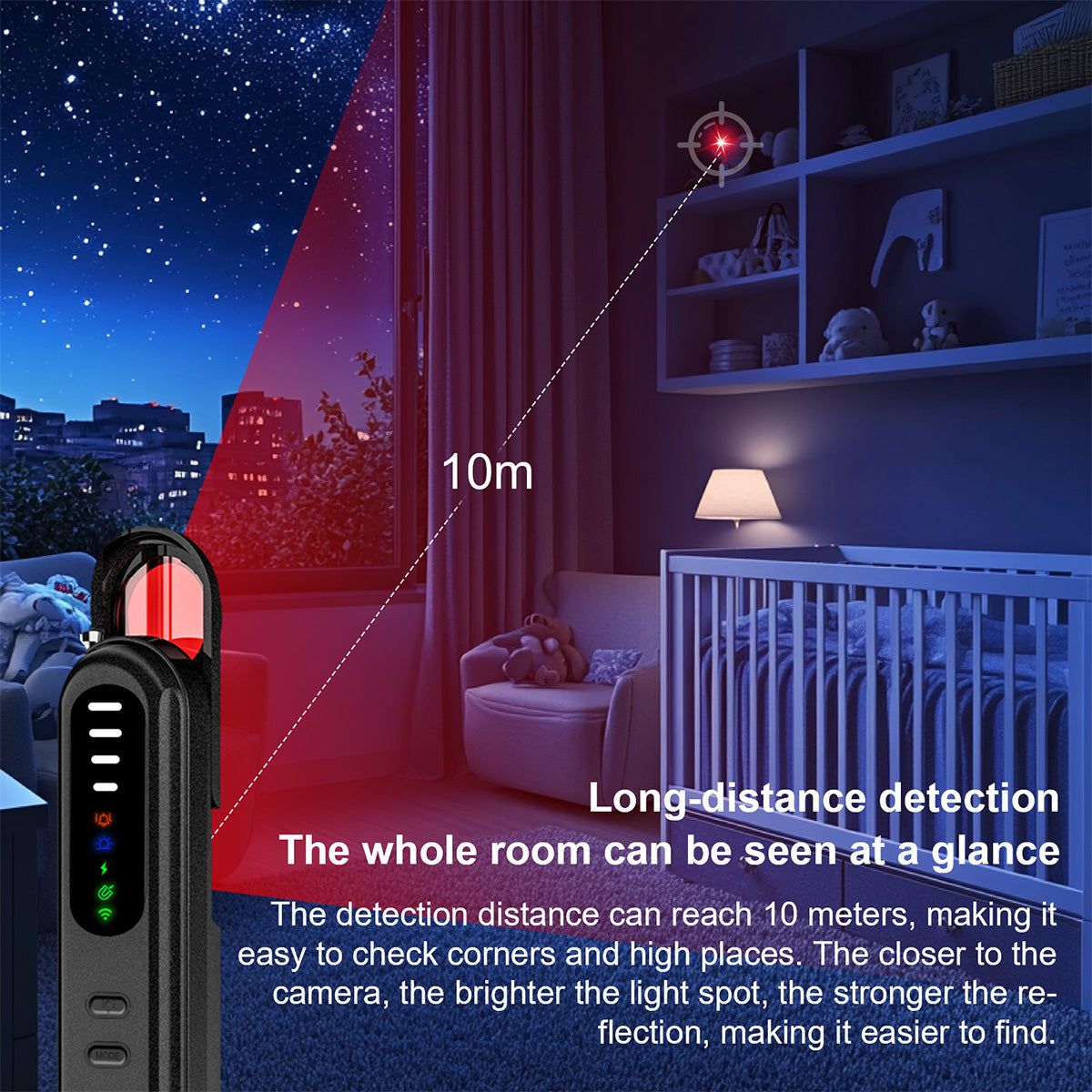 Professional Anti-Spy Detector with GPS Signal Detection & IR Camera Lens Finder