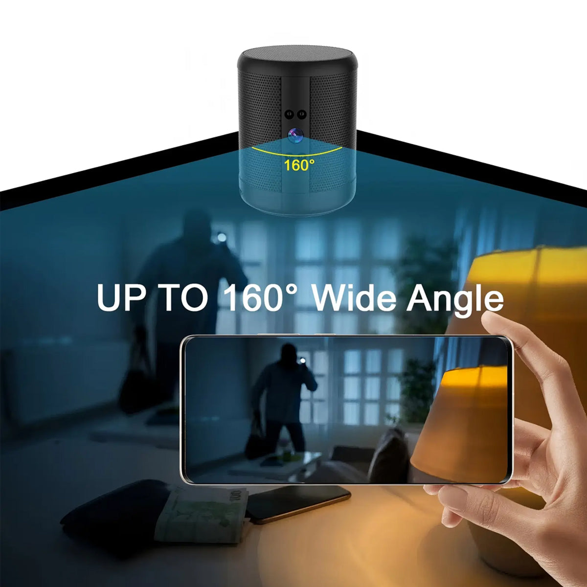 2K WiFi Hidden Camera Bluetooth Speaker - Stereo Smart Speaker with Night Vision