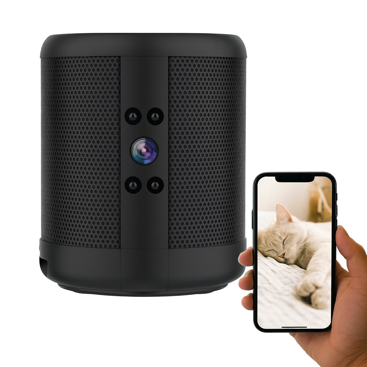 2K WiFi Hidden Camera Bluetooth Speaker - Stereo Smart Speaker with Night Vision