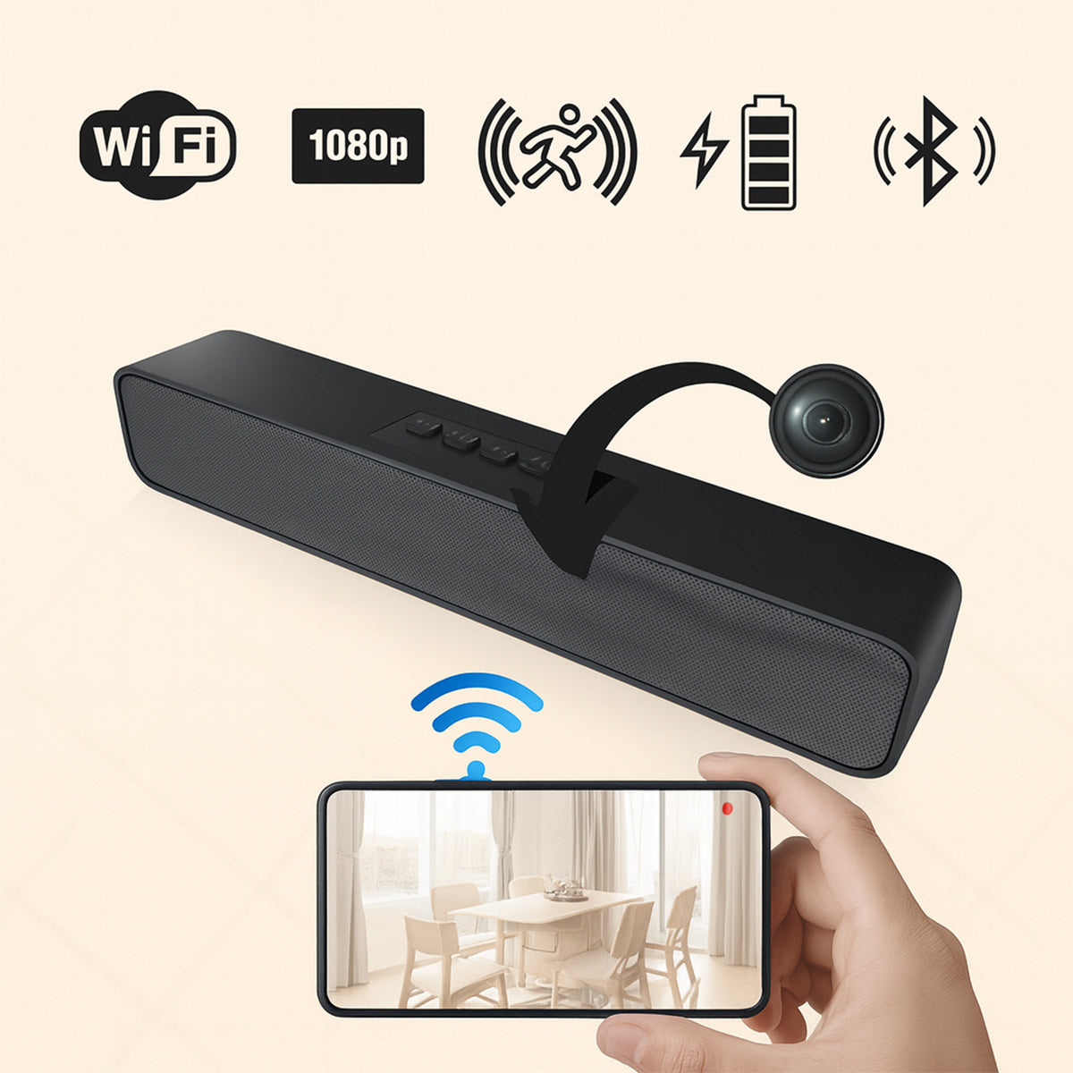FHD1080P Hidden Camera Wireless Bluetooth Speaker with WiFi Spy Camera
