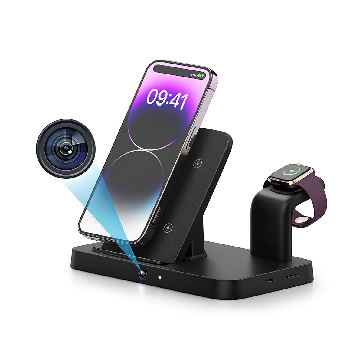 2K Spy Camera Multi-Wireless Phone Charger WiFi Hidden Camera with Night Vision