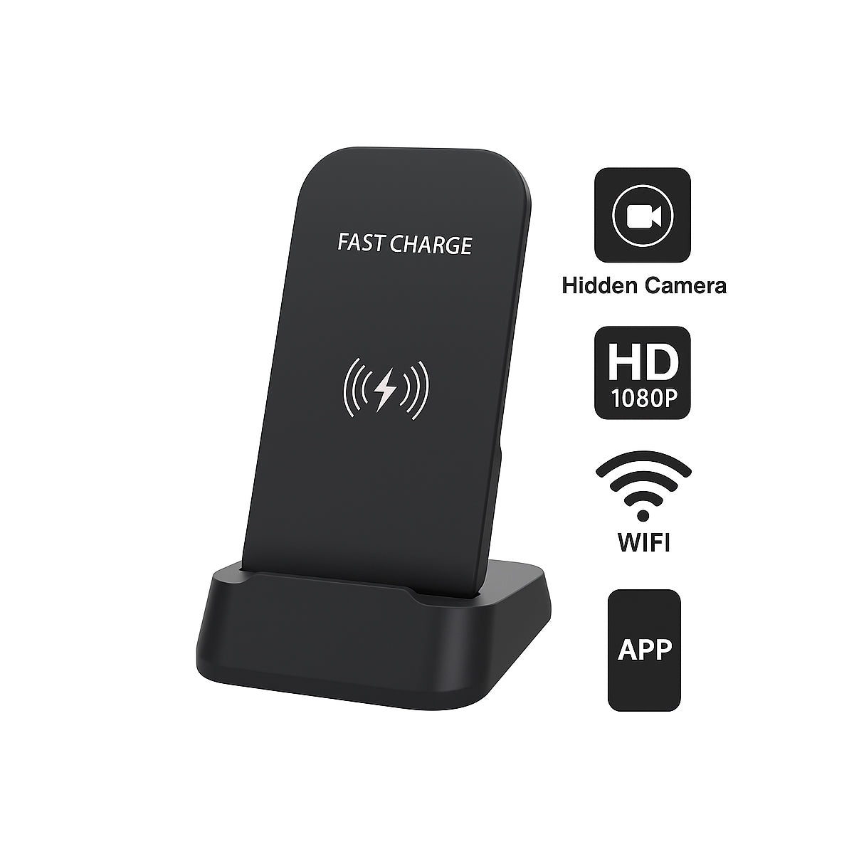 HD1080P WiFi Spy Camera Phone Charger Docking Station with Night Vision