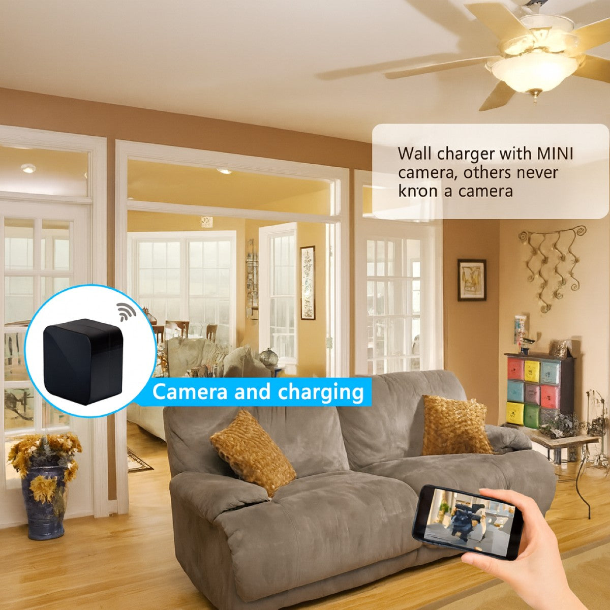 HD1080P Wi-Fi USB Charger Hidden Camera - Spy Charger with Night Vision