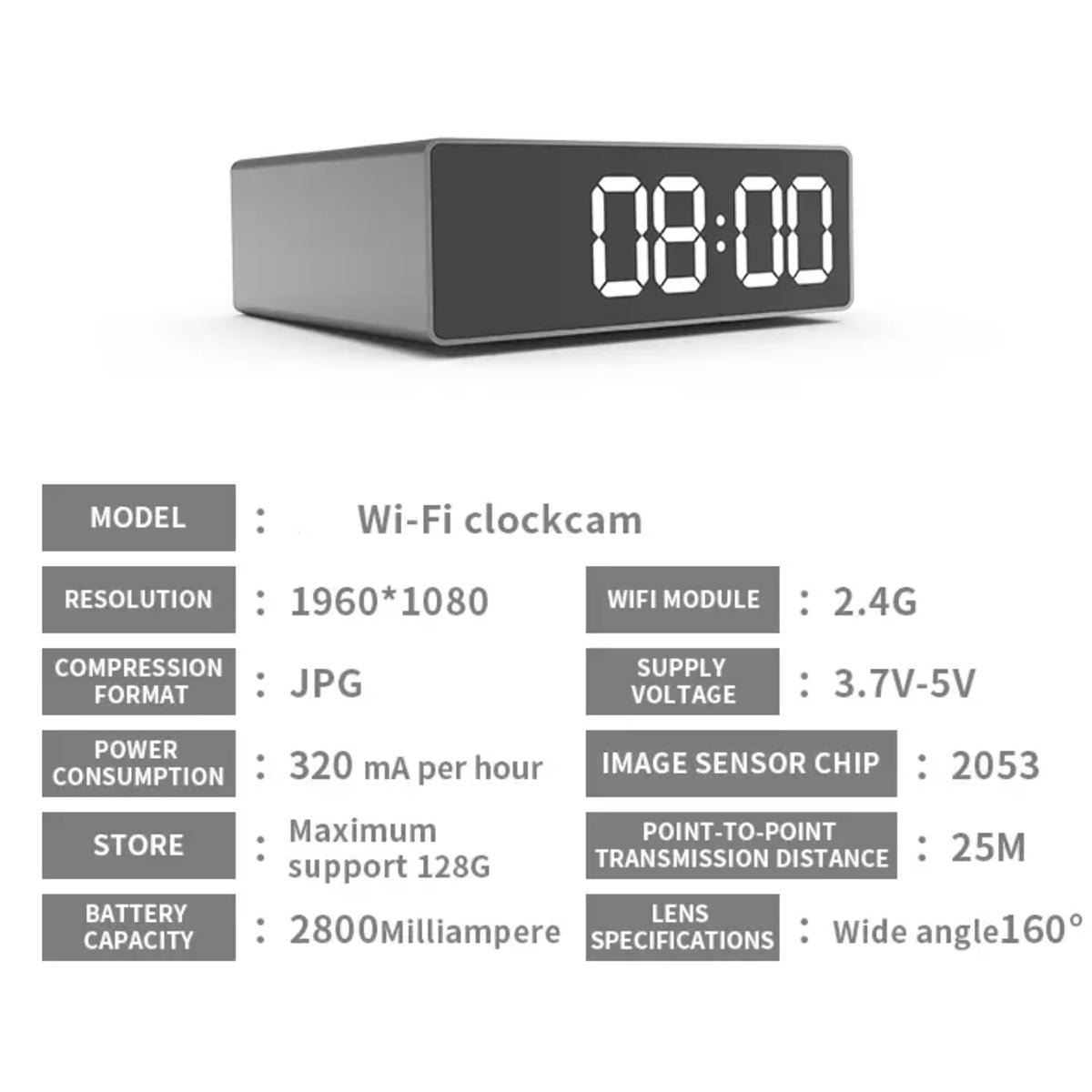 2K WiFi Hidden Wall Clock Camera - Modern Surveillance Clock with Night Vision