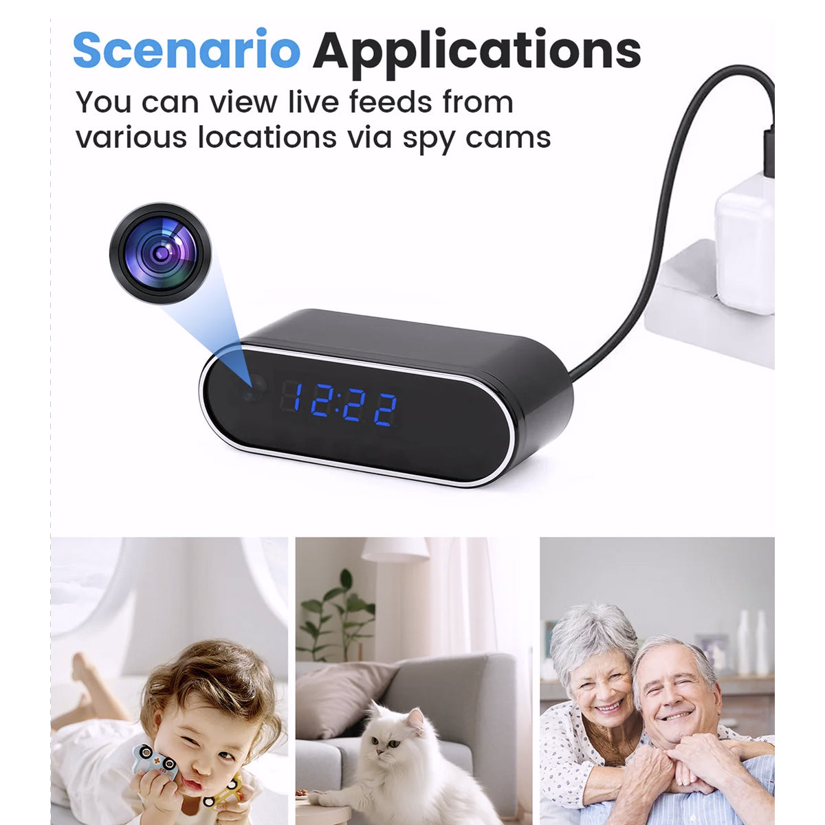 2K WiFi Hidden Camera Table Alarm Clock – Discreet Home & Office Surveillance