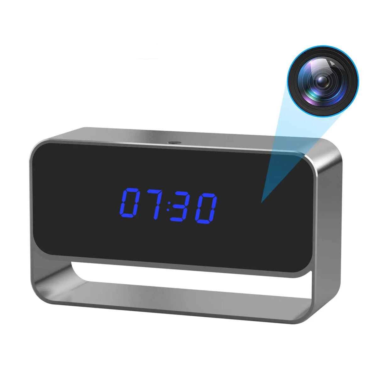 2K WiFi Hidden Camera Desk Clock - 24/7 Discreet Surveillance with Night Vision
