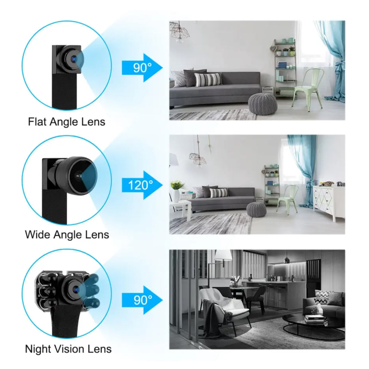 2K HD WiFi DIY Spy Camera Module with Motion Alerts Night Vision - 2000mAh