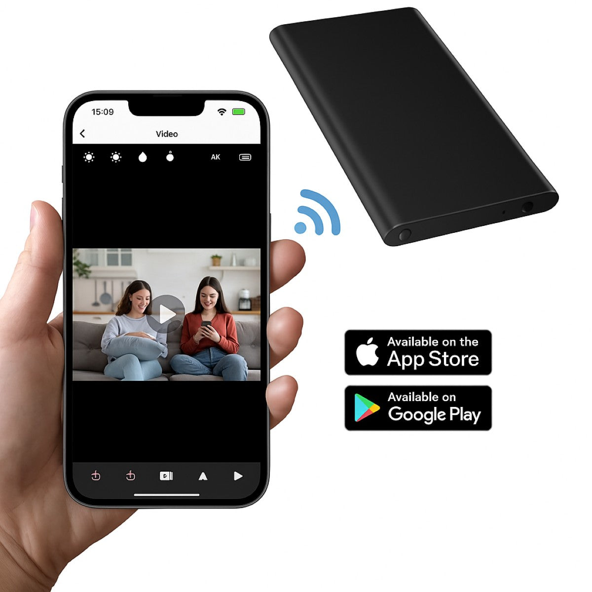 2K Wi-Fi Power Bank Spy Camera - 5000mAh Nanny Cam with Night Vision