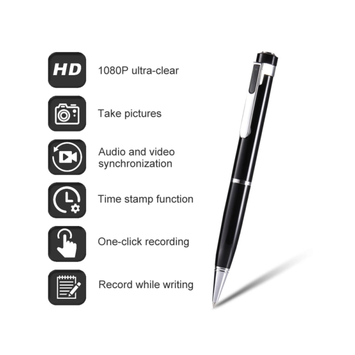1080P Writing Pen Hidden Spy Camera - Discreet Full HD DVR Pen for Meetings