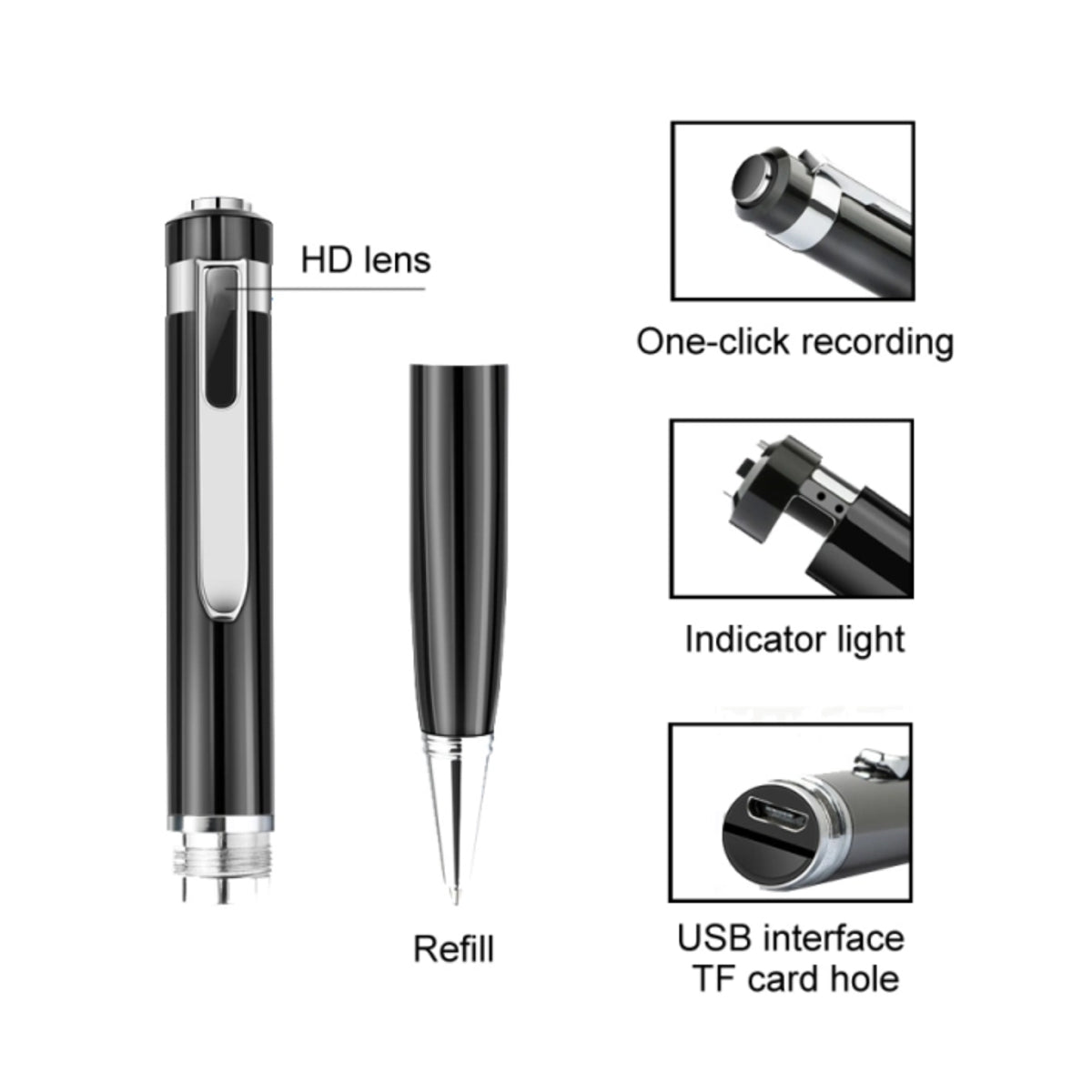 1080P Writing Pen Hidden Spy Camera - Discreet Full HD DVR Pen for Meetings