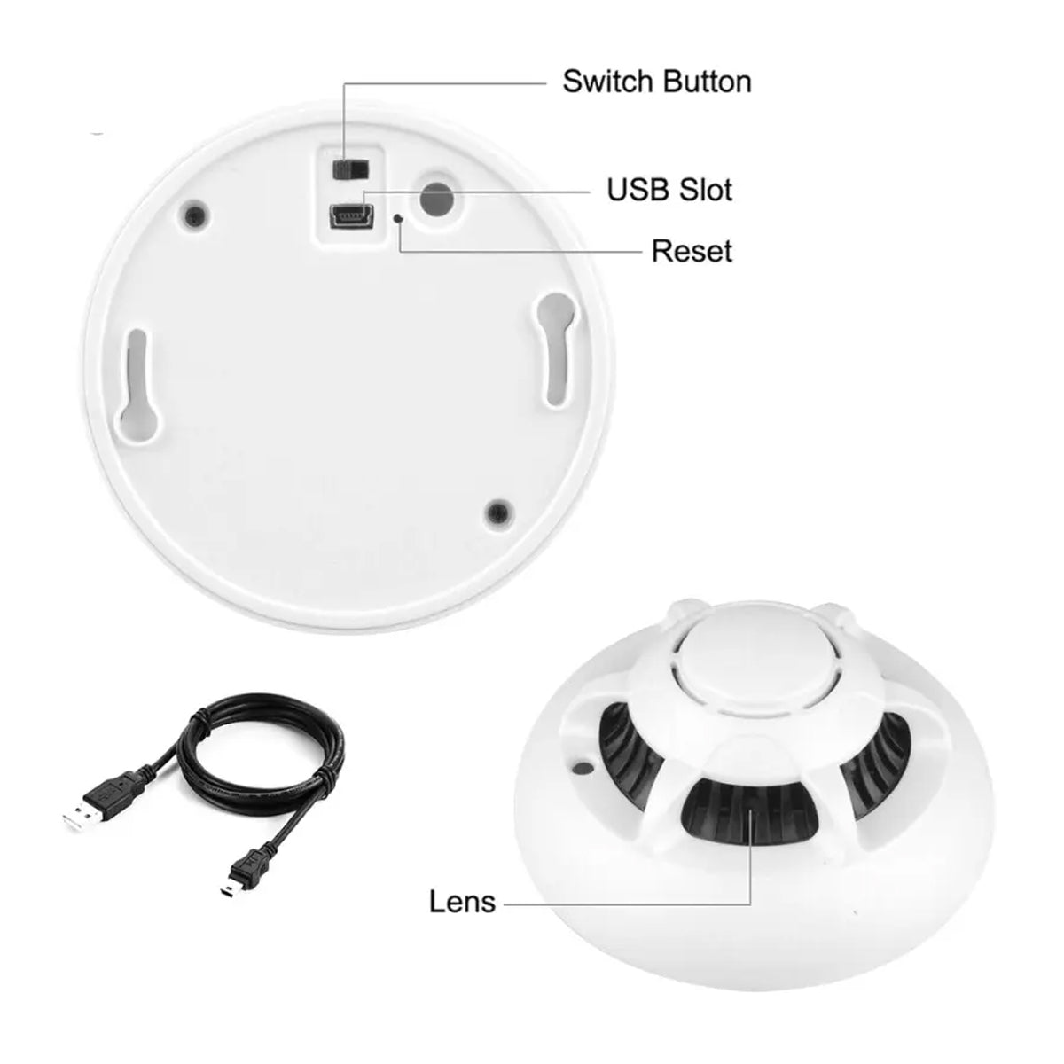1080P WiFi Smoke Detector Spy Camera,Hidden Camera with Night Vision