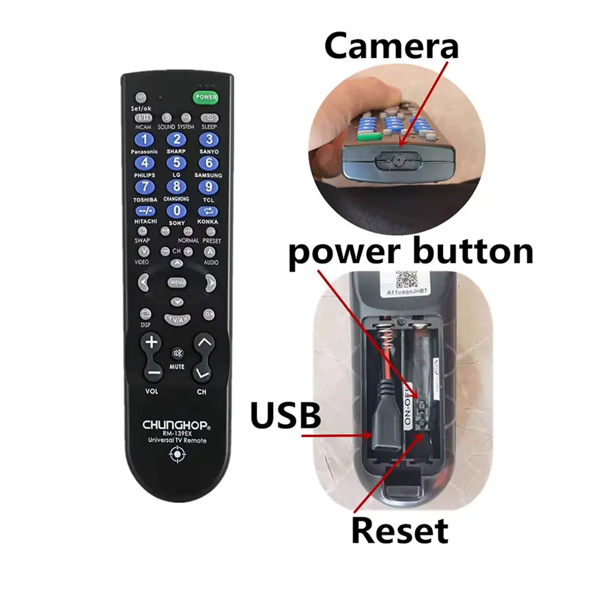 HD1080P WiFi TV Remote Hidden Camera with Night Vision & Motion Detection