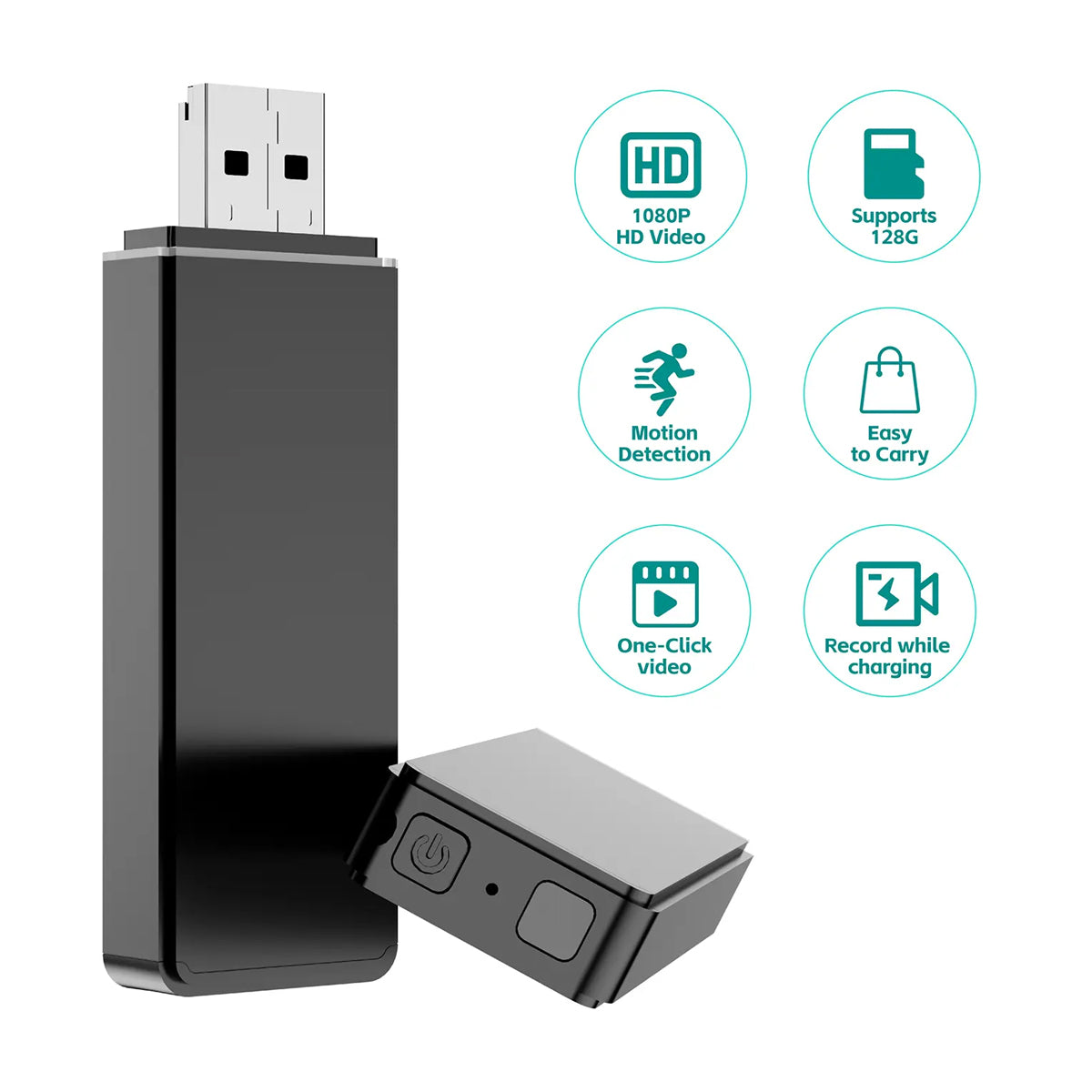 1080P Mini USB Spy Camera - Hidden Flash Drive DVR with Audio & MicroSD Recording