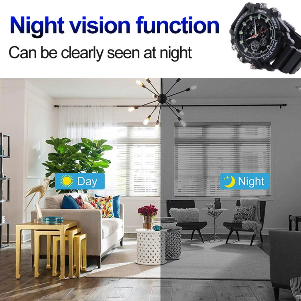 1080P Watch Hidden Camera - Mini DV Spy Watch with IR Night Vision & Built-in 32GB