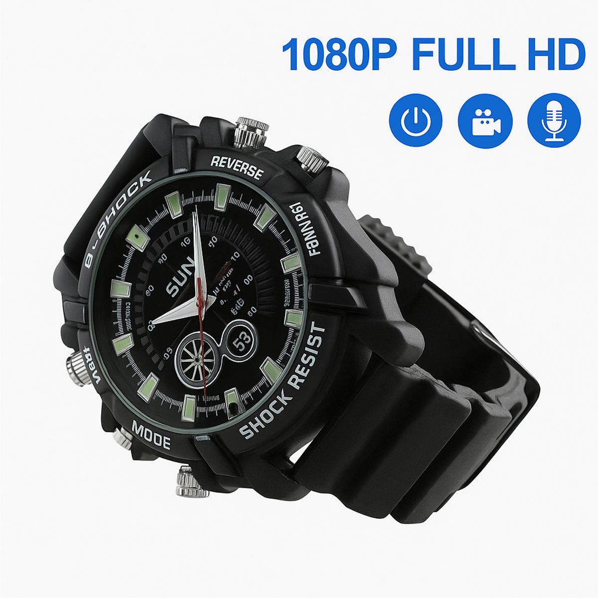 1080P Watch Hidden Camera - Mini DV Spy Watch with IR Night Vision & Built-in 32GB