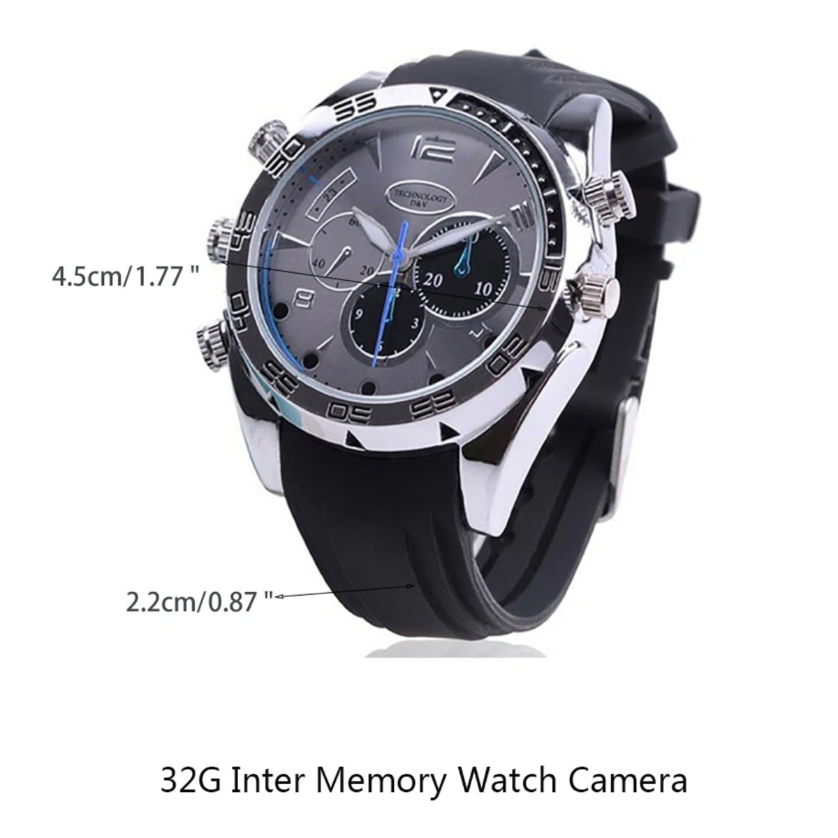 1080P Watch Hidden Camera - Mini DV Spy Watch with IR Night Vision Built-in 32GB