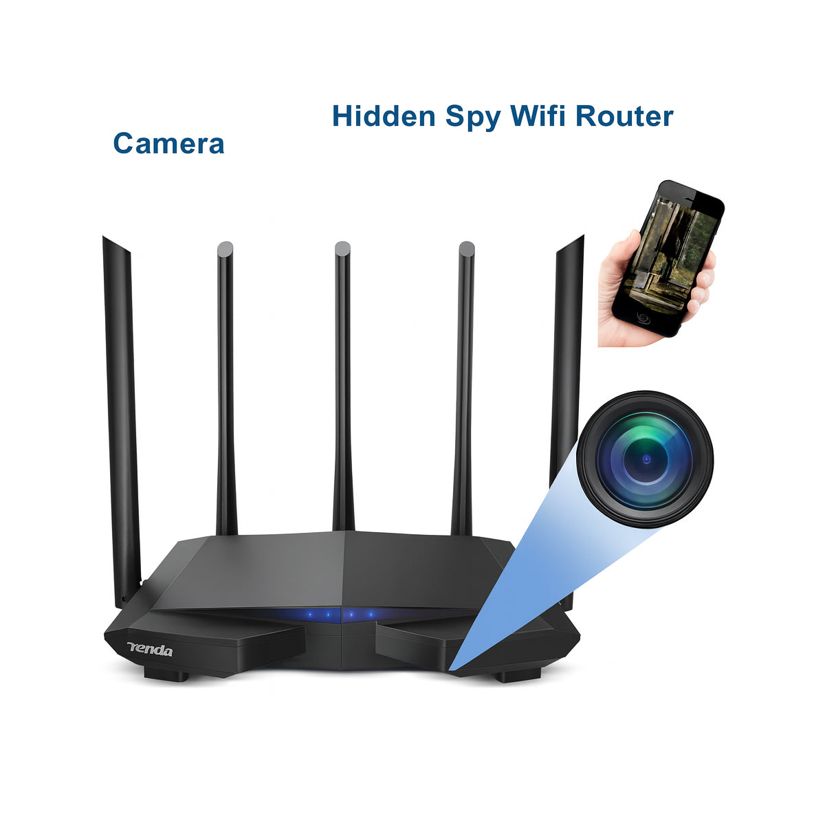 2K WiFi Router Hidden Spy Camera - Dual-Band Wireless Router with Night Vision