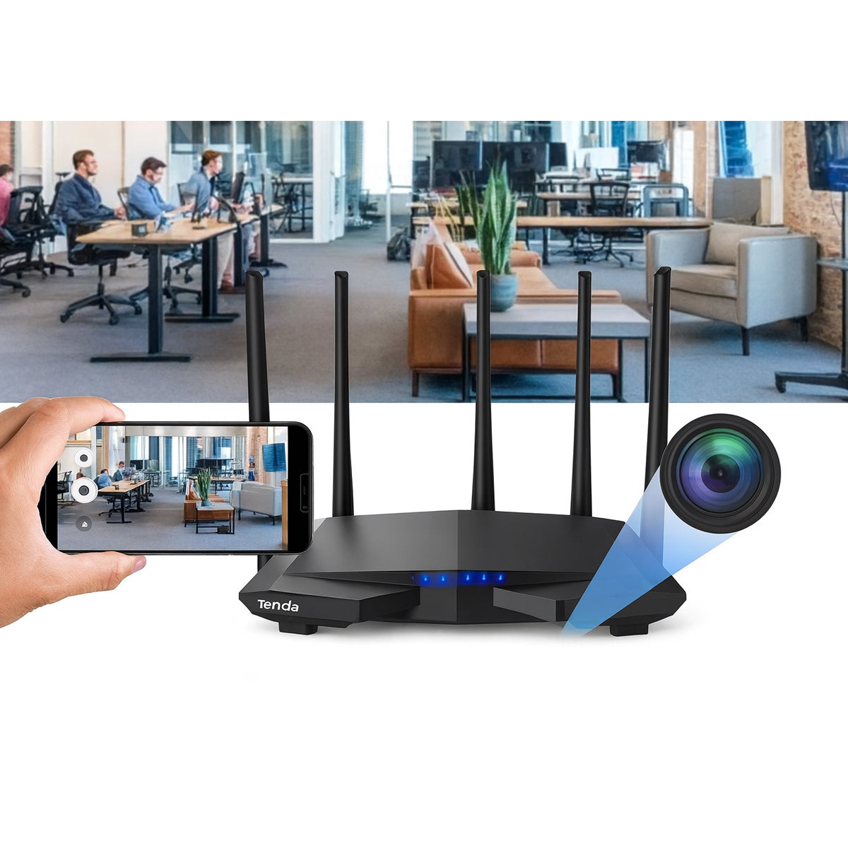 2K WiFi Router Hidden Spy Camera - Dual-Band Wireless Router with Night Vision