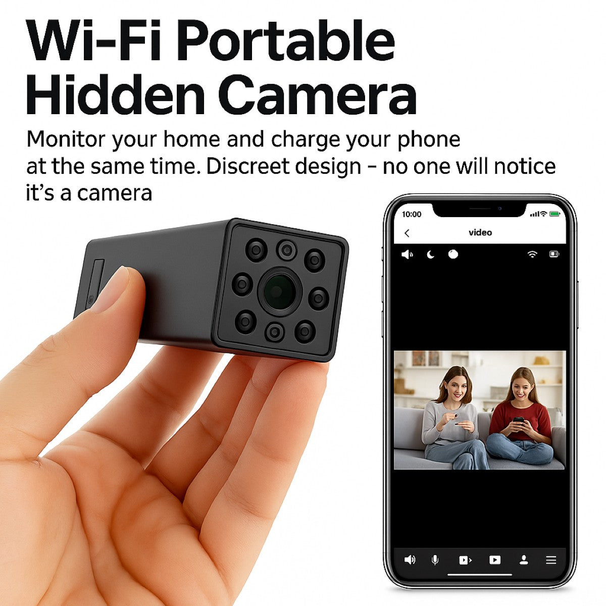 HD1080P Wi-Fi Power Bank Spy Camera - IR Night Vision & Motion Detection