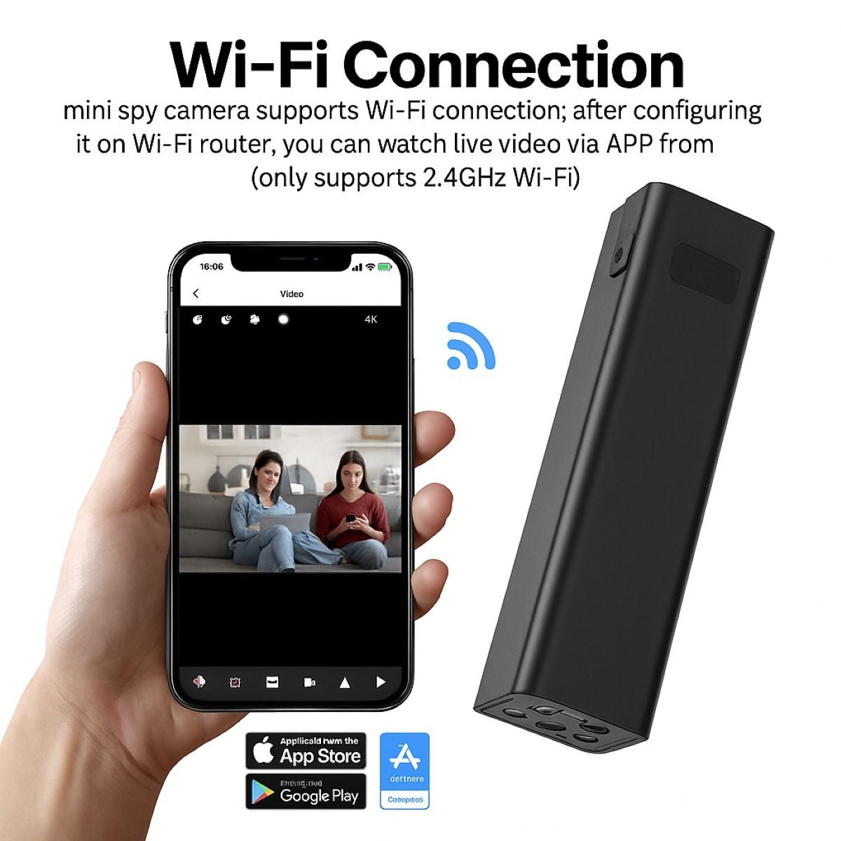 HD1080P Wi-Fi Power Bank Spy Camera - IR Night Vision & Motion Detection